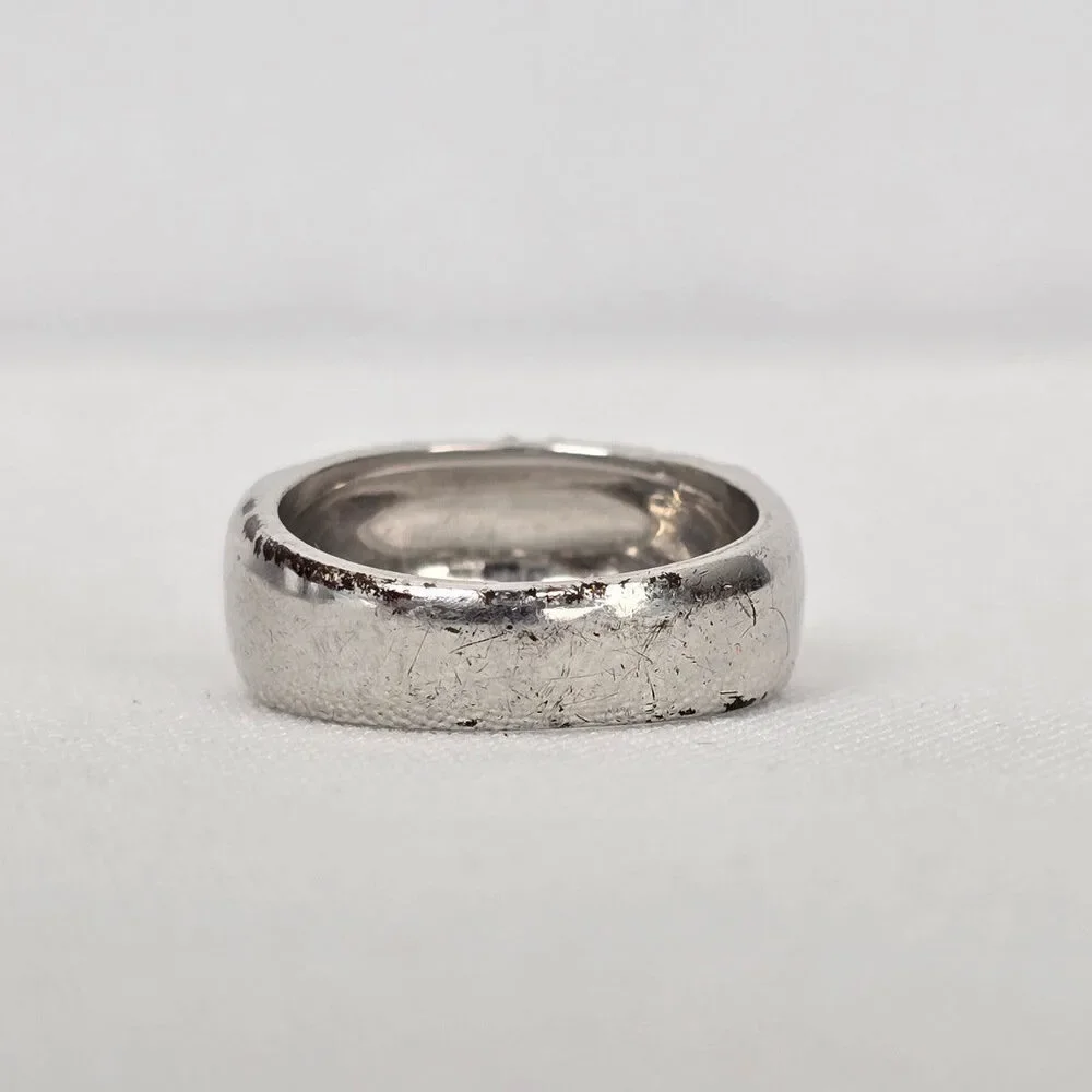 Silver Tone Rhinestone Ring Size 7 - Picture 4 of 6